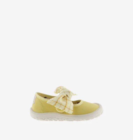 Victoria Barefoot BAILARINA LONA Amarelo com Laço
