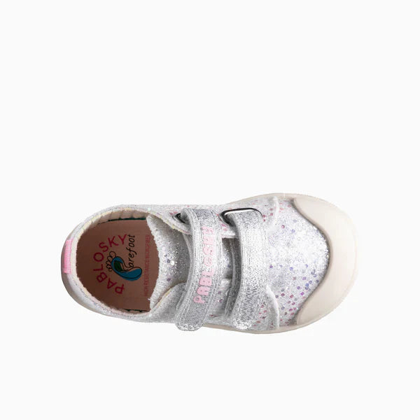 Pablosky Barefoot Sapatilha Lona Glitter Prata