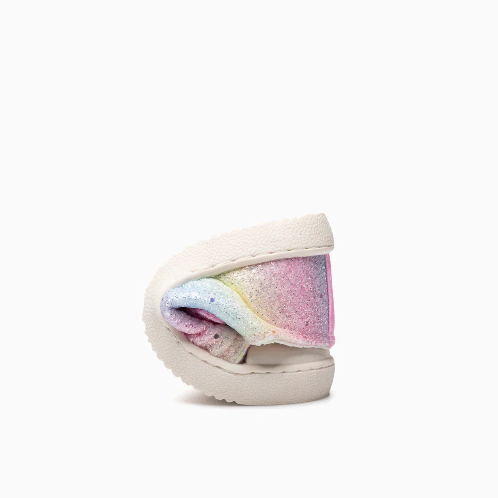 Pablosky Barefoot Sapatilha Lona Glitter Rainbow