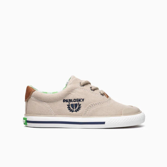 Pablosky Barefoot Sapatilha Lona Bege