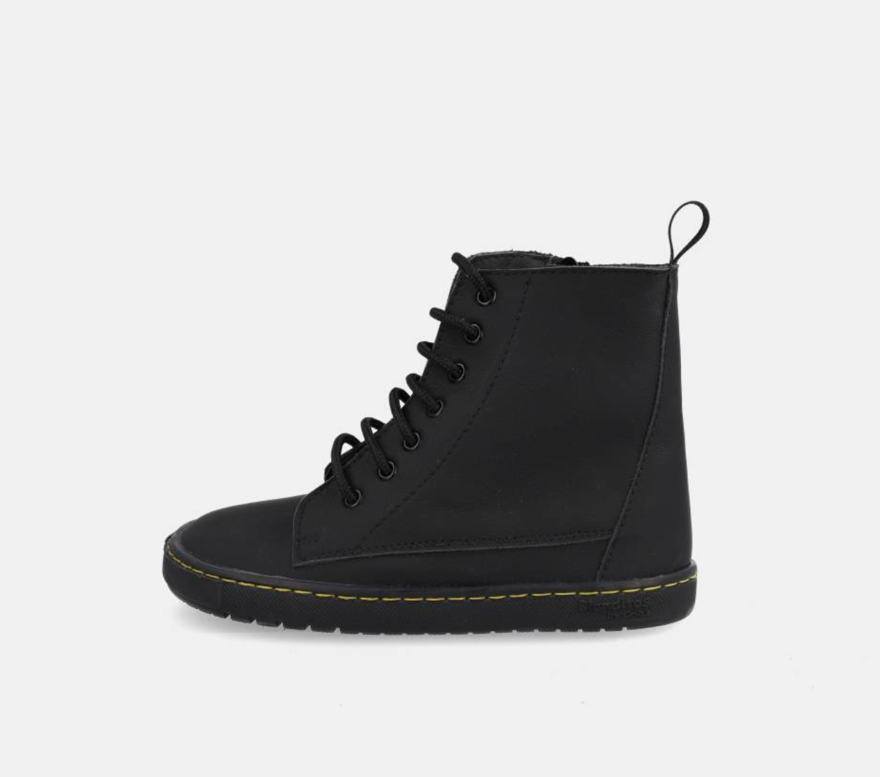 Blanditos by Crio's Sapatilhas/Bota Chicago Negro, vista lateral-esquerda, destacando o design minimalista e sola fina.